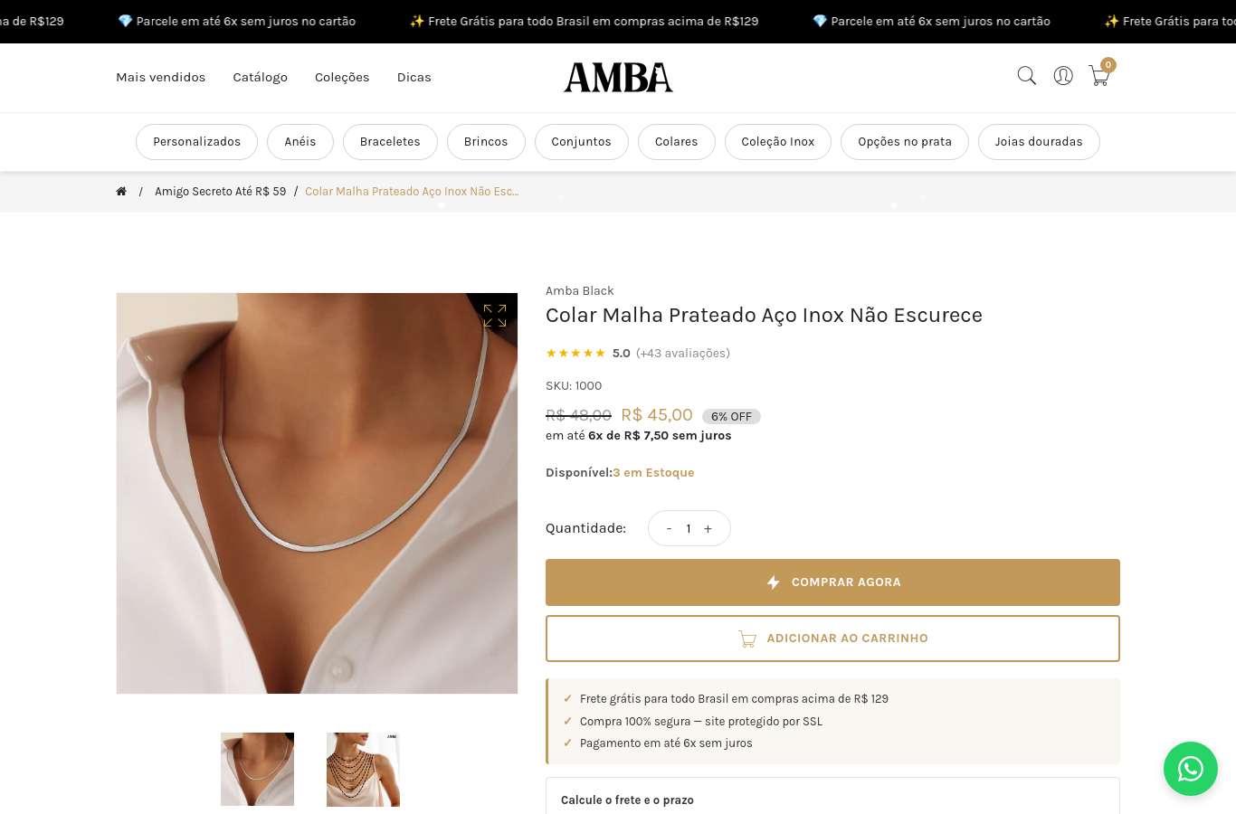 Página de produto