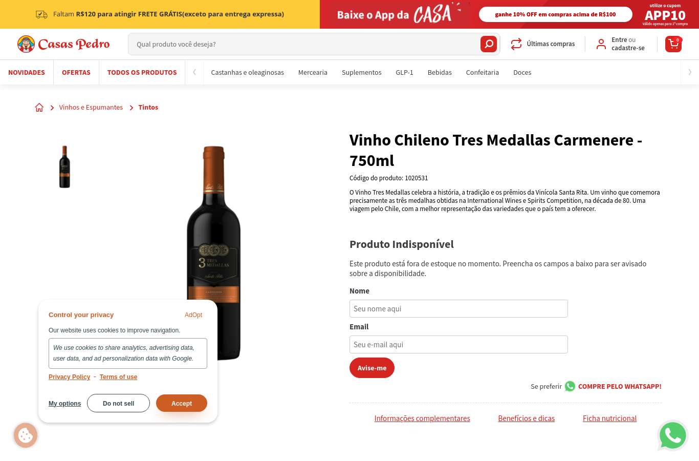Página de produto