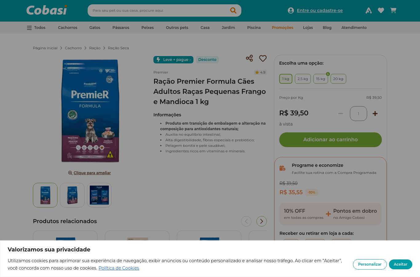 Página de produto