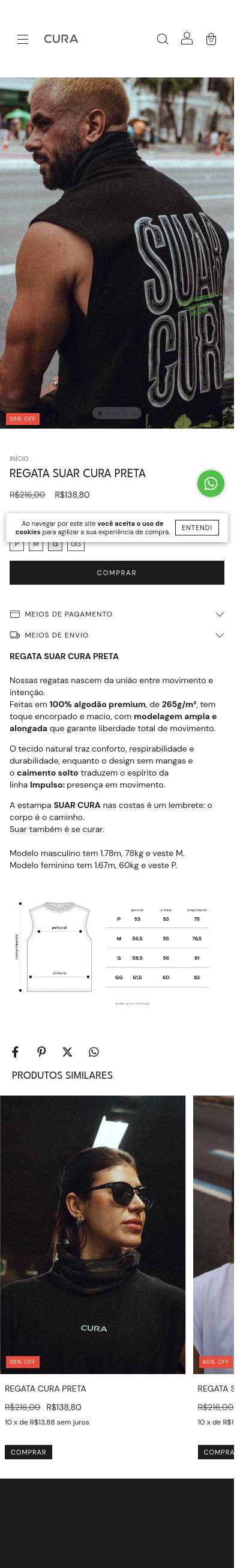 Página de produto · mobile (390px)