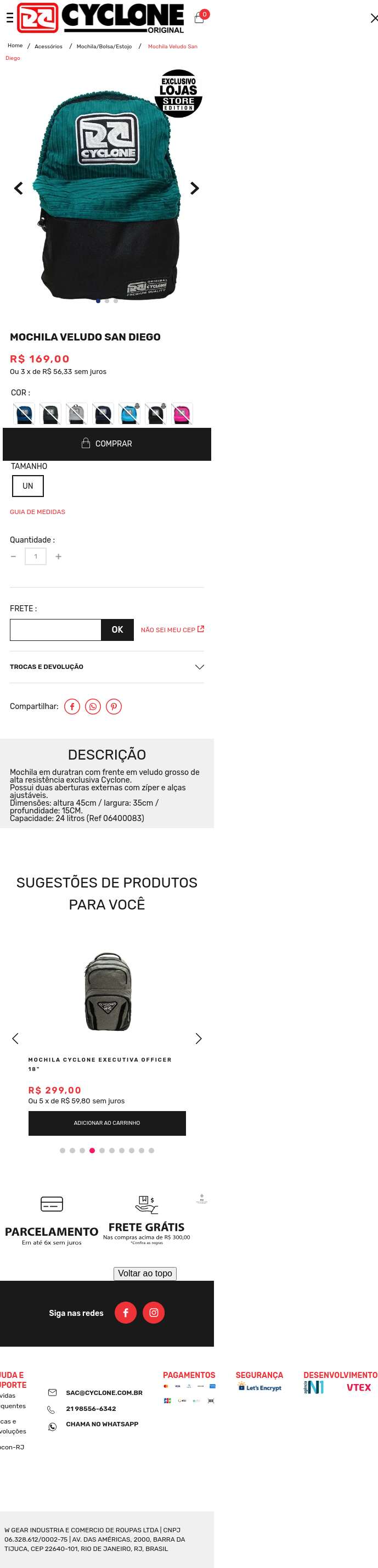 Página de produto · mobile (390px)