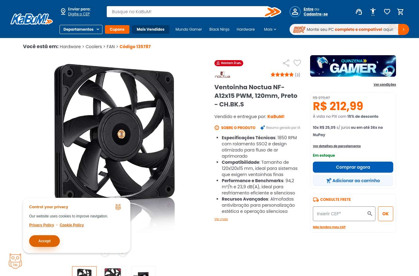 Página de produto
