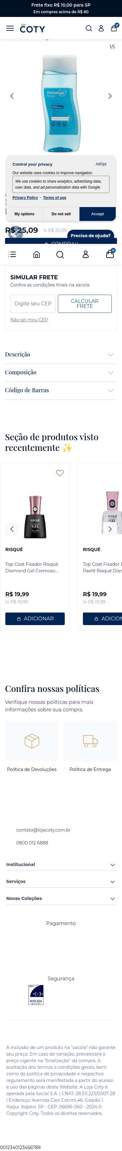 Página de produto · mobile (390px)