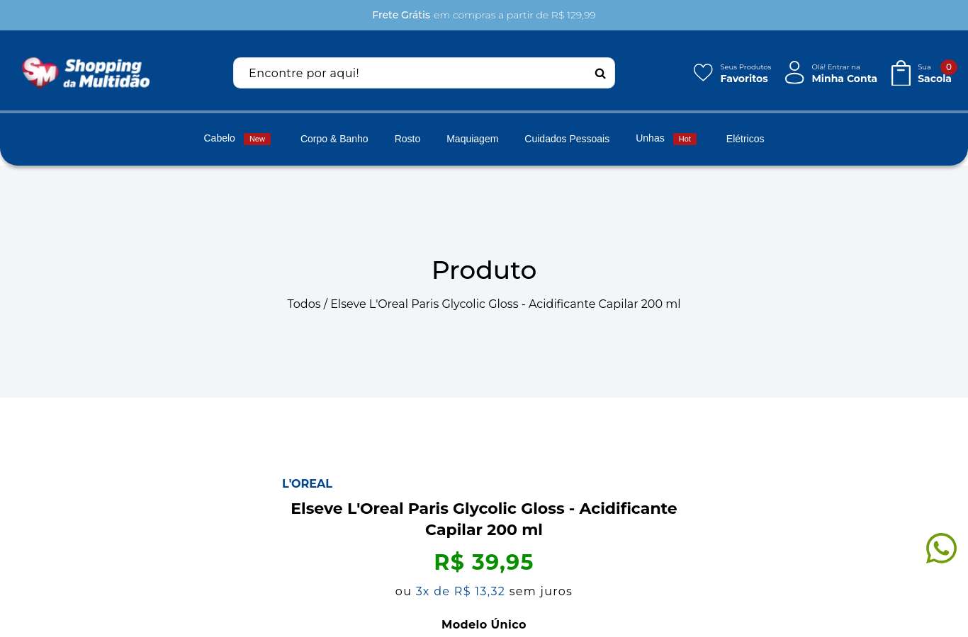 Página de produto