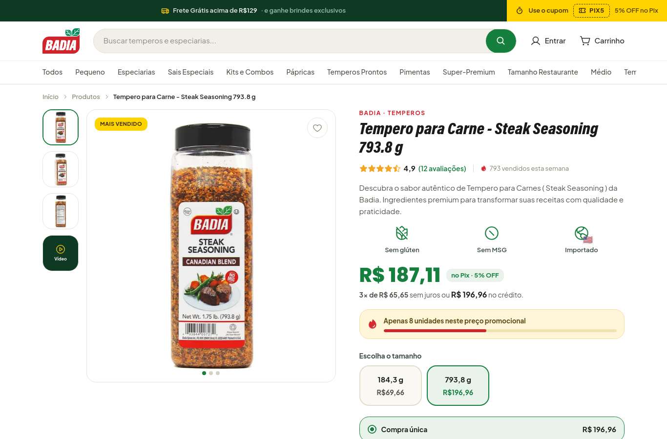 Página de produto